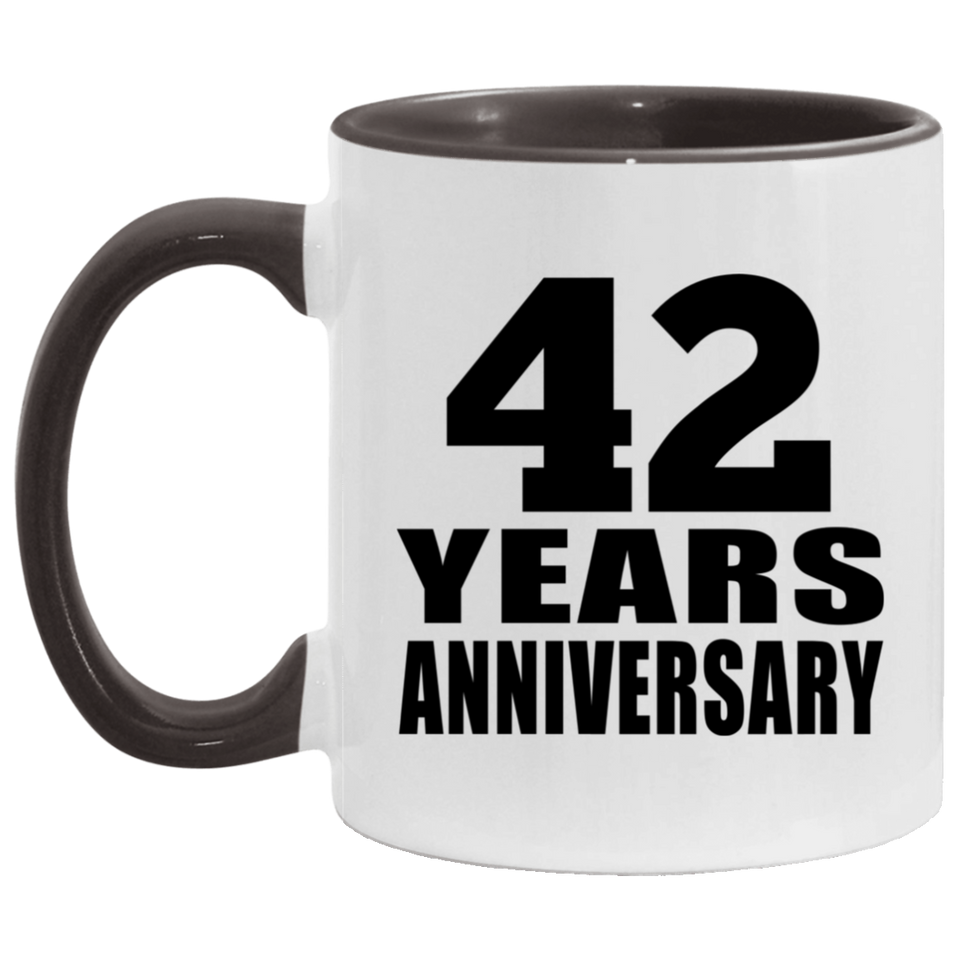 42nd Anniversary 42 Years - 11oz Accent Mug Black