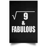 3rd Birthday Square Root of 9 & Fabulous - Poster Portrait
