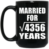 66th Anniversary Married For Square Root of 4356 Years - 15oz Coffee Mug Black