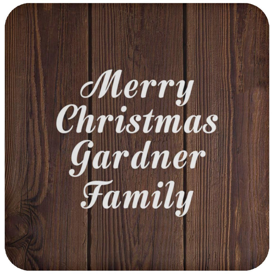 Merry Christmas Gardner Family - Drink Coaster D
