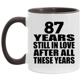 87th Anniversary 87 Years Still In Love After These Years - 11oz Accent Mug Black