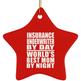 Insurance Underwriter By Day World's Best Mom By Night - Star Ornament