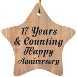 17th Anniversary 17 Years & Counting Happy Anniversary - Star Ornament C