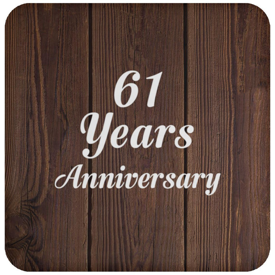 61st Anniversary 61 Years Anniversary - Drink Coaster D