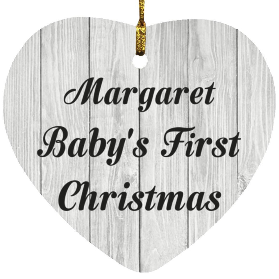 Margaret Baby's First Christmas - Heart Ornament F