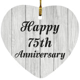 Happy 75th Anniversary - Heart Ornament F