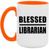 Blessed Librarian - 15oz Accent Mug Orange