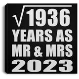 44th Anniversary Square Root of 1936 Years As Mr & Mrs 2023 - Canvas Square