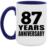 87th Anniversary 87 Years Anniversary - 15oz Accent Mug Purple