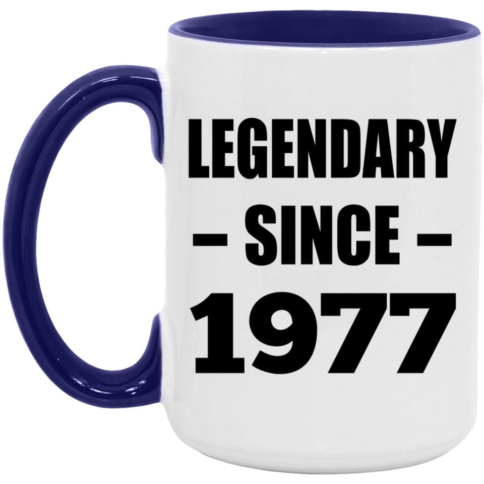 47th Birthday Legendary Since 1977 - 15oz Accent Mug Purple