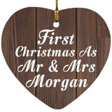 First Christmas As Mr & Mrs Morgan - Heart Ornament D