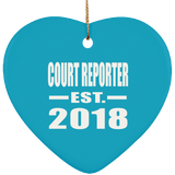 Court Reporter Established EST. 2018 - Heart Ornament