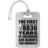 94th Birthday Square Root of 8836 Years of Childhood - Luggage Bag Tag