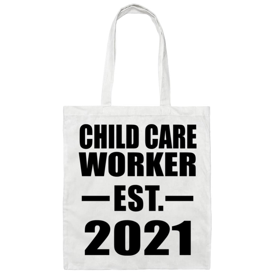 Child Care Worker Established EST. 2021 - Tote Bag White
