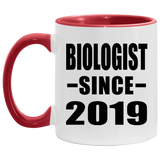 Biologist Since 2019 - 11oz Accent Mug Red