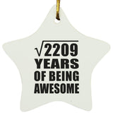 47th Birthday Square Root of 2209 Years of Being Awesome - Star Ornament