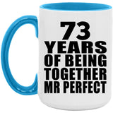 73rd Anniversary 73 Years Of Being Mr Perfect - 15oz Accent Mug Blue