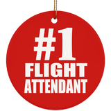 Number One #1 Flight Attendant - Circle Ornament