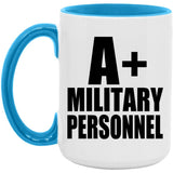 A+ Military Personnel - 15oz Accent Mug Blue