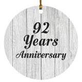 92nd Anniversary 92 Years Anniversary - Circle Ornament F