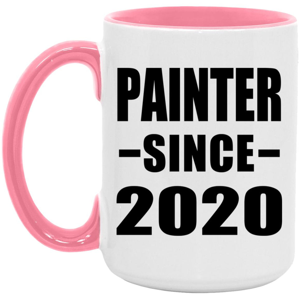 Painter Since 2020 - 15oz Accent Mug Pink