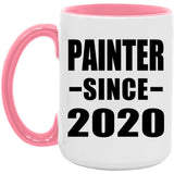 Painter Since 2020 - 15oz Accent Mug Pink