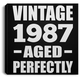 37th Birthday Vintage 1987 Aged Perfectly - Canvas Square