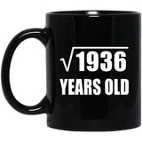 44th Birthday Square Root of 1936 Years Old - 11oz Coffee Mug Black