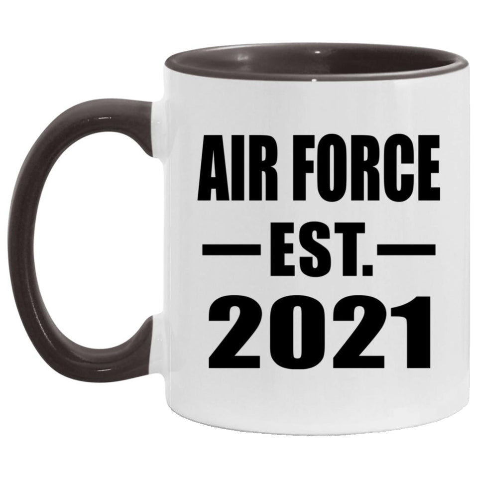 Air Force Established EST. 2021 - 11oz Accent Mug Black