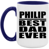 Philip Best Dad Ever - 15oz Accent Mug Purple