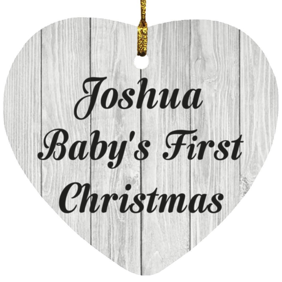 Joshua Baby's First Christmas - Heart Ornament F