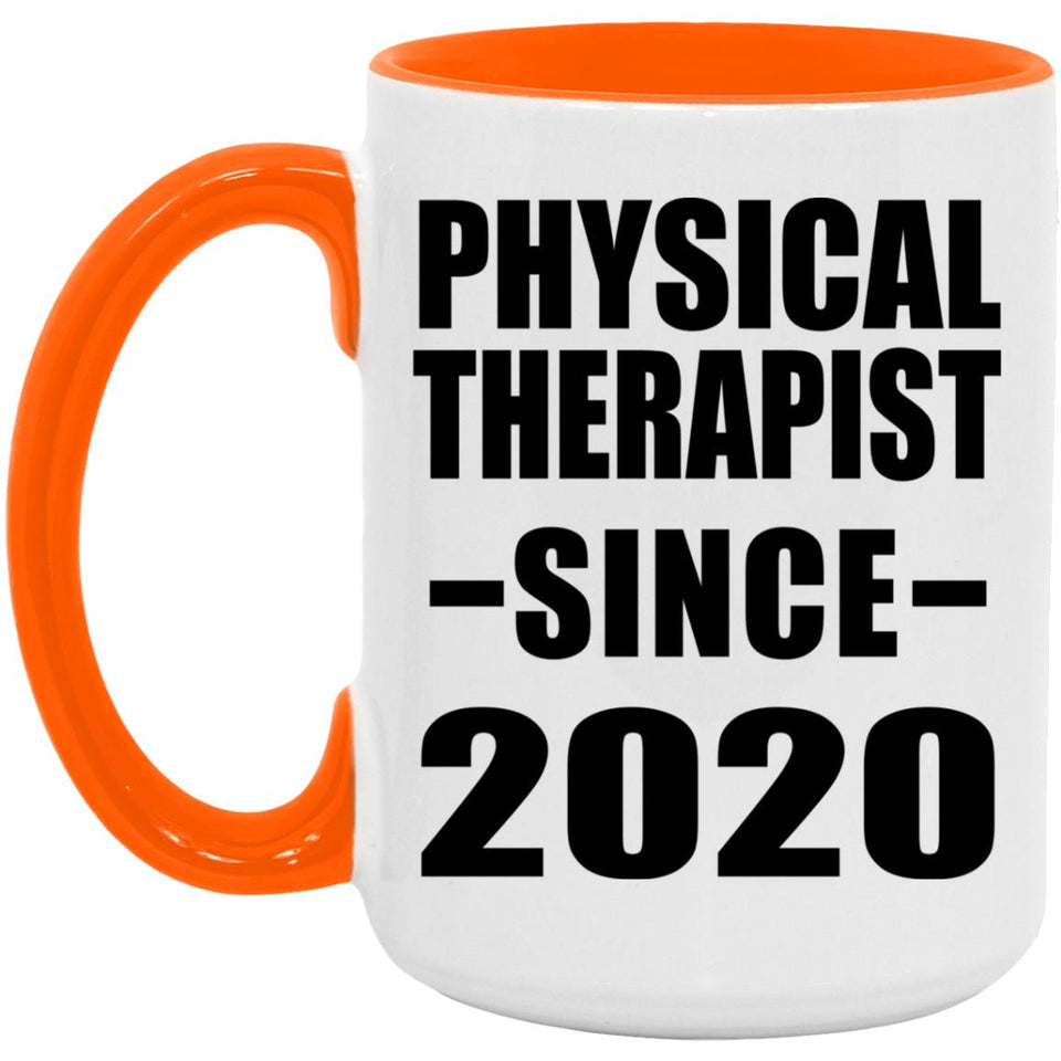 Physical Therapist Since 2020 - 15oz Accent Mug Orange
