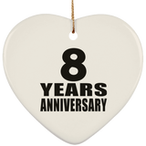 8th Anniversary 8 Years - Heart Ornament