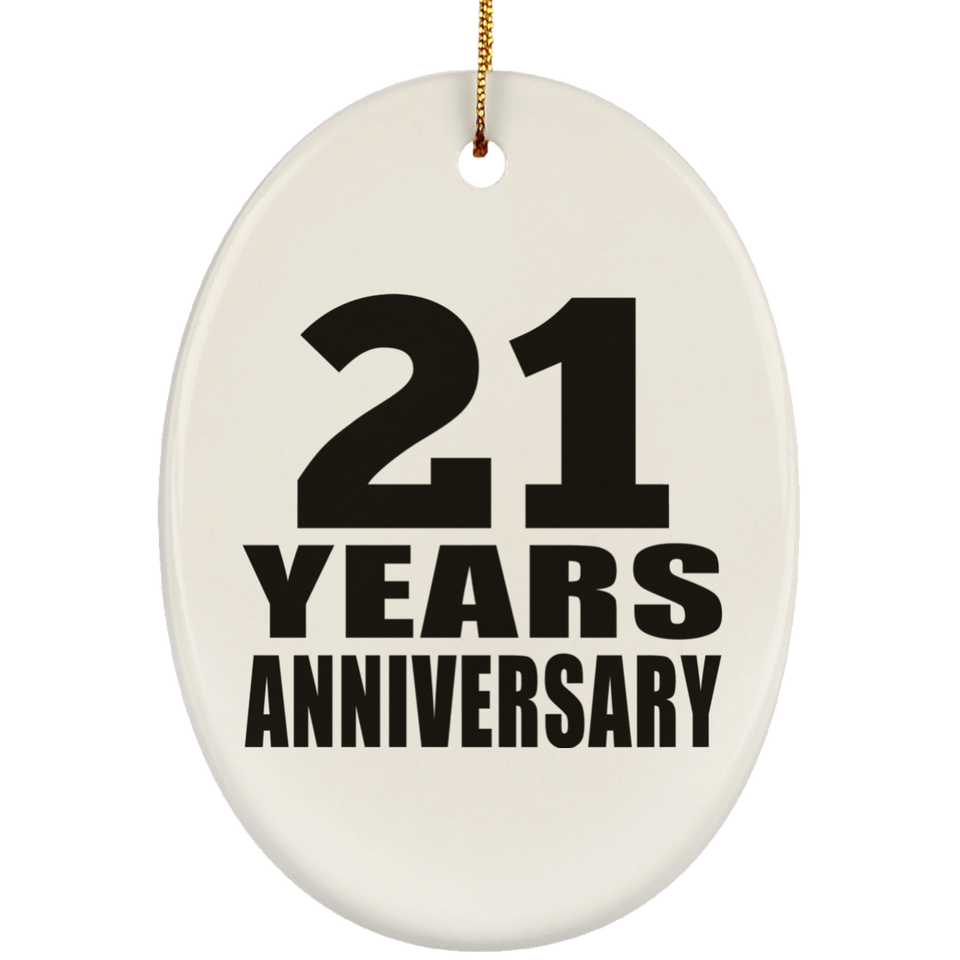 21st Anniversary 21 Years - Oval Ornament