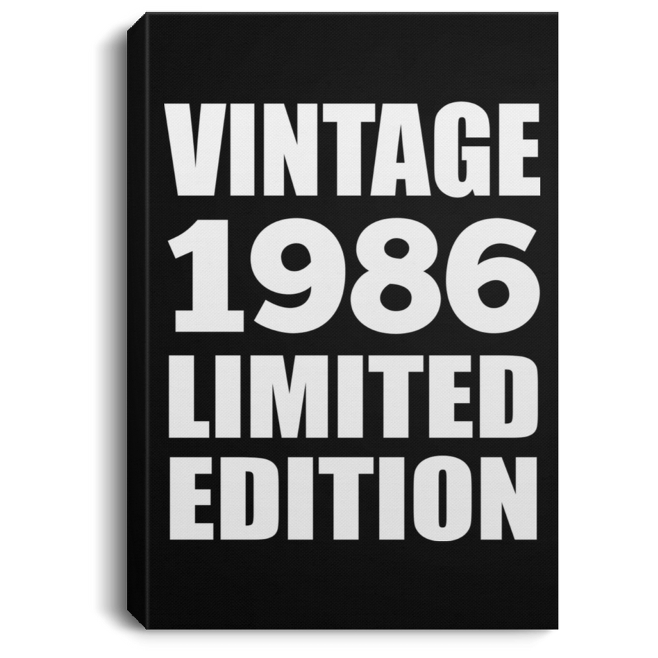38th Birthday Vintage 1986 Limited Edition - Canvas Portrait