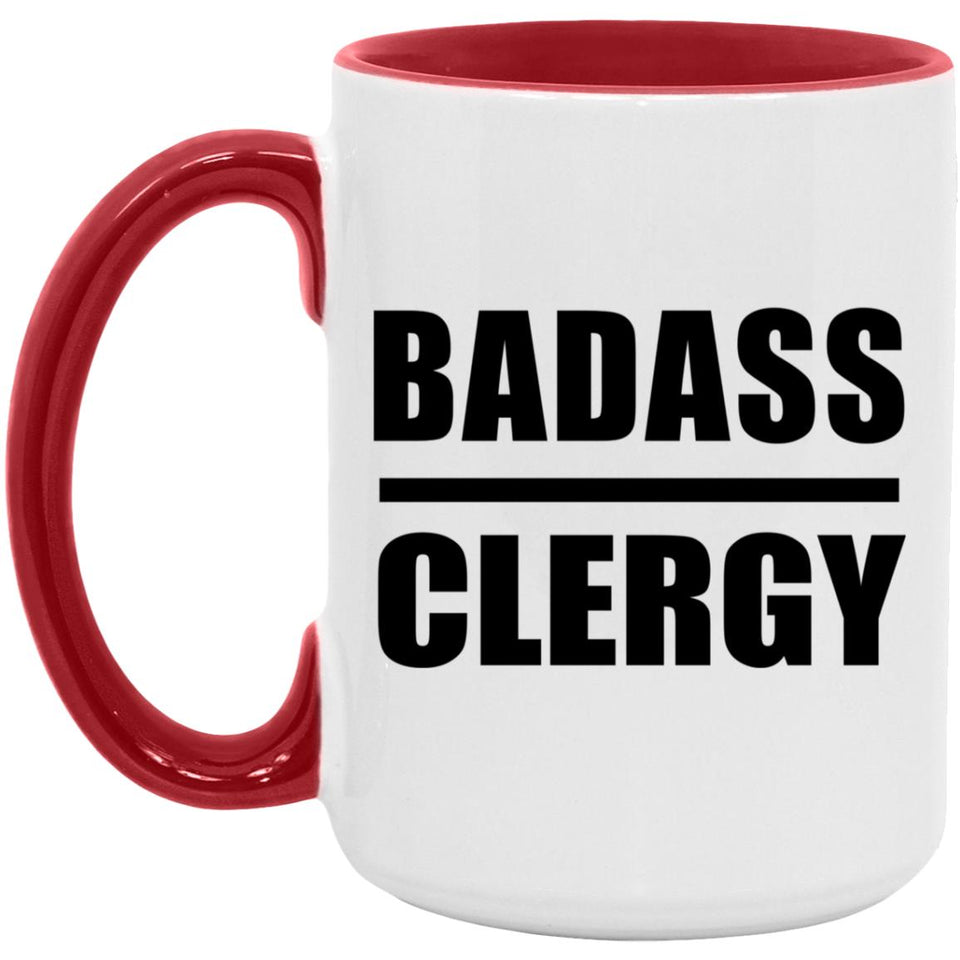 Badass Clergy - 15oz Accent Mug Red
