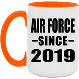 Air Force Since 2019 - 15oz Accent Mug Orange