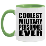 Coolest Military Personnel Ever - 11oz Accent Mug Green