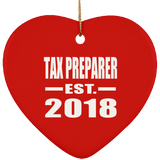 Tax Preparer Established EST. 2018 - Heart Ornament