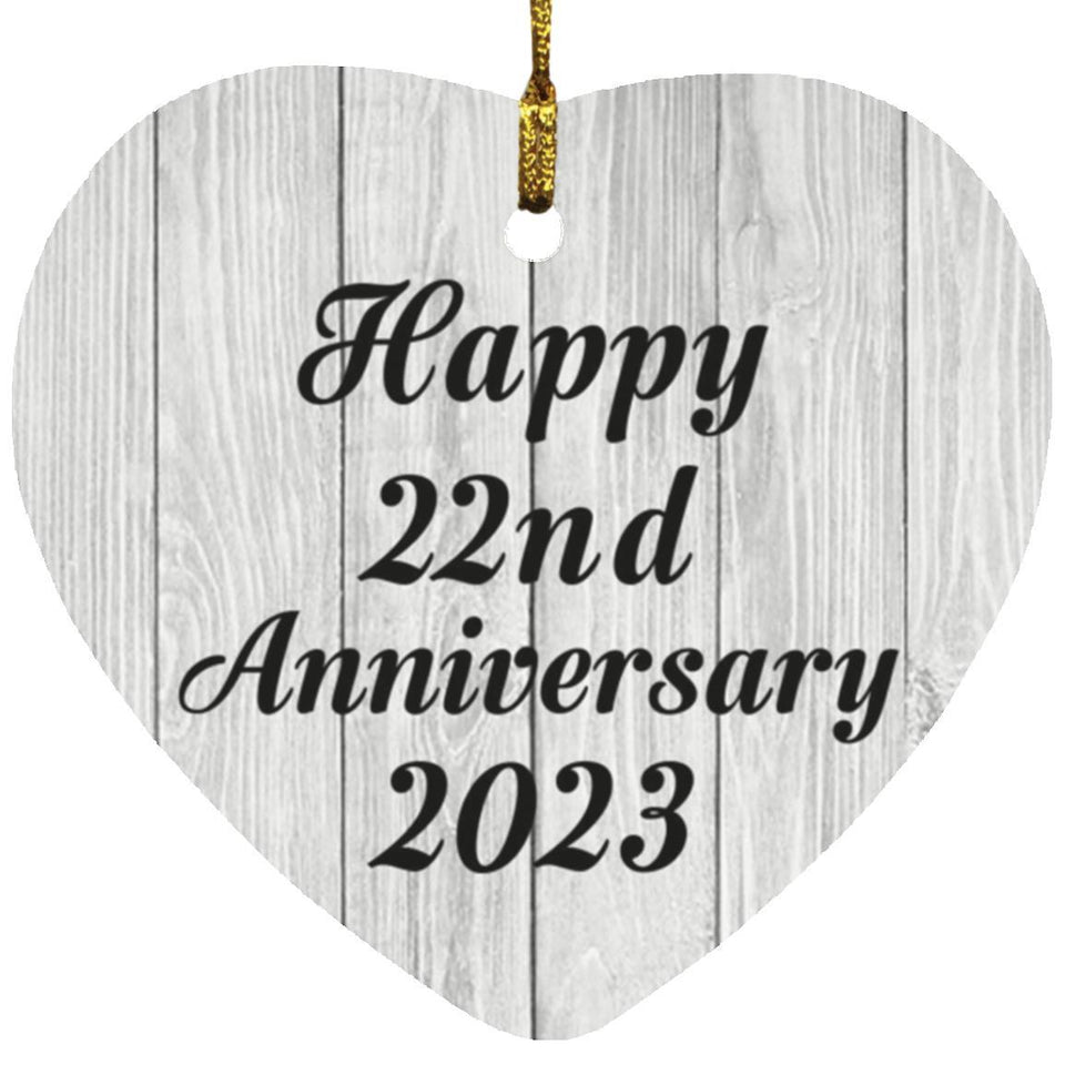 Happy 22nd Anniversary 2023 - Heart Ornament F