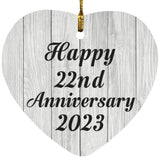 Happy 22nd Anniversary 2023 - Heart Ornament F