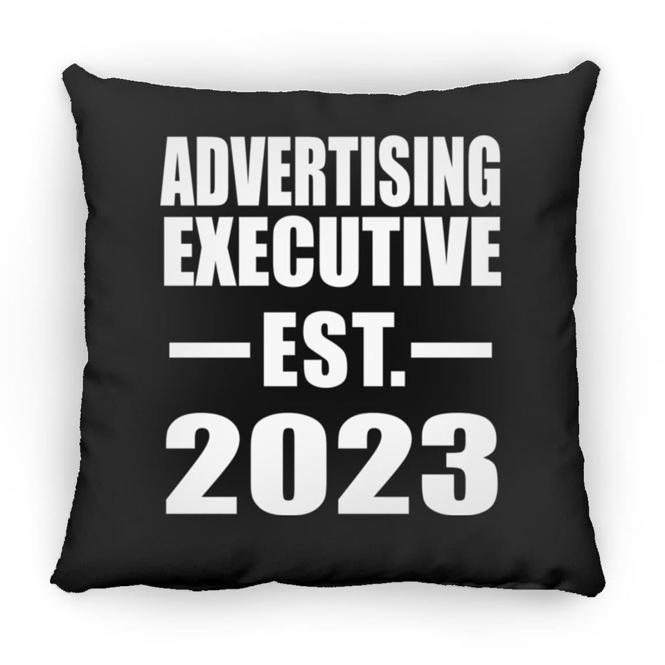 Advertising Executive Established EST. 2023 - Throw Pillow Black
