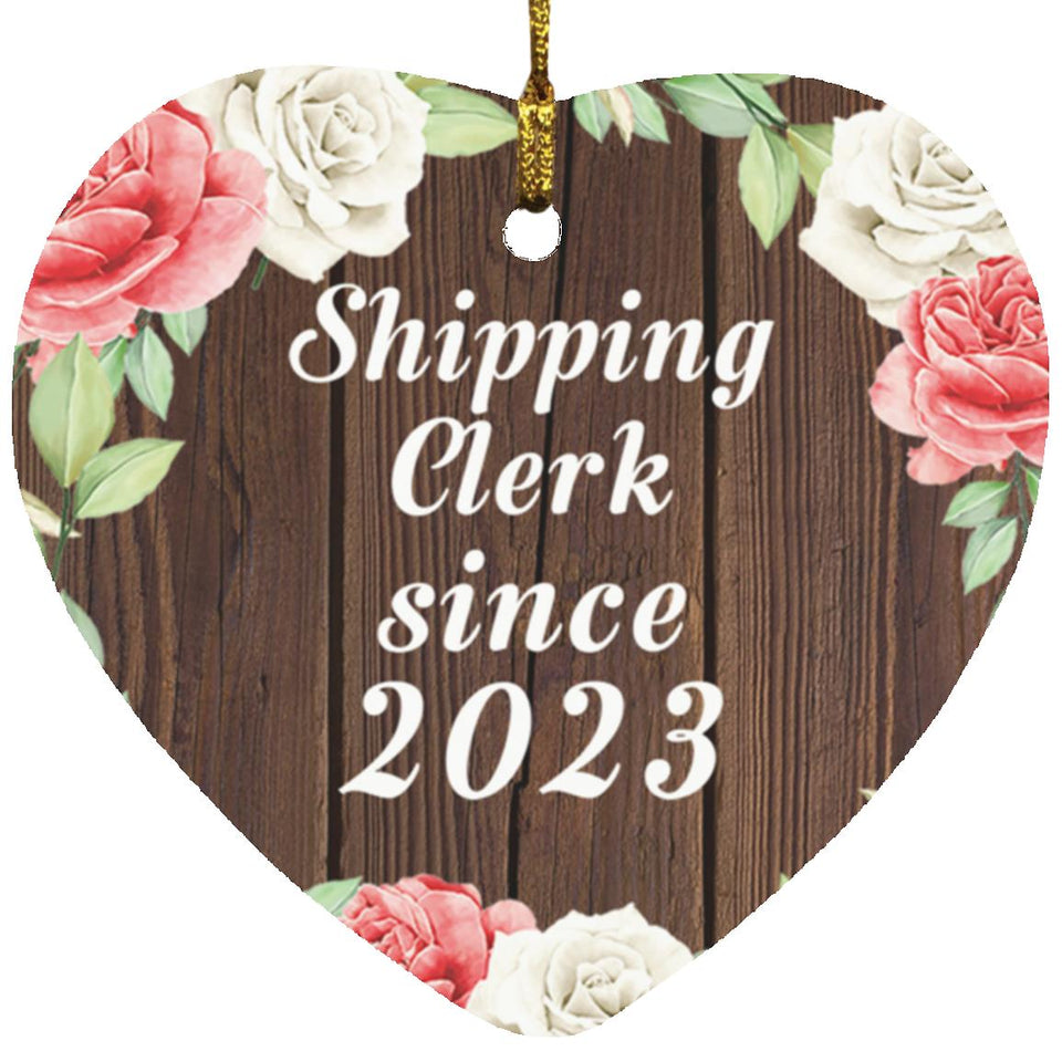 Shipping Clerk Since 2023 - Heart Ornament A