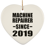 Machine Repairer Since 2019 - Heart Ornament