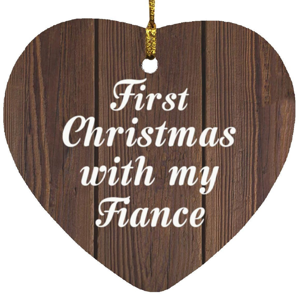 First Christmas With My Fiance - Heart Ornament D