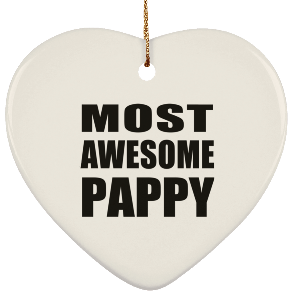 Most Awesome Pappy - Heart Ornament
