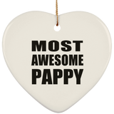 Most Awesome Pappy - Heart Ornament