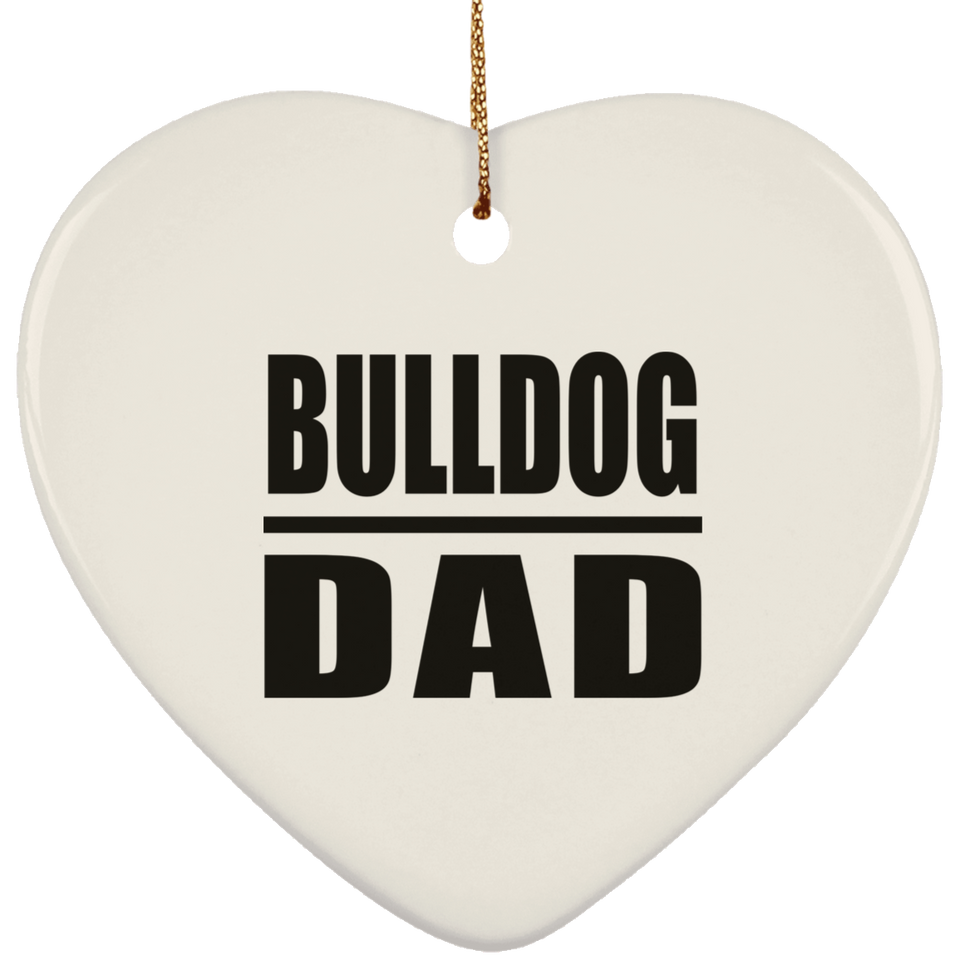 Bulldog Dad - Heart Ornament