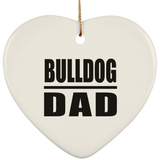 Bulldog Dad - Heart Ornament