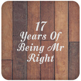 17th Anniversary 17 Years Of Being Mr Right - Drink Coaster E